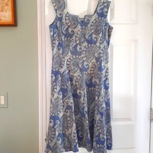 Vintage Liberty House Sz14 Hawaii paisley sleeveless fit and flare dress